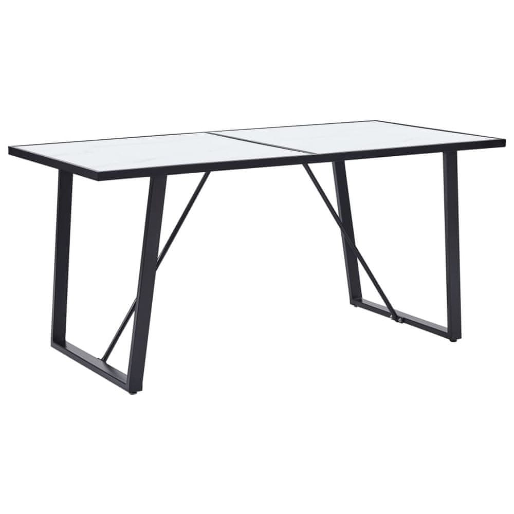 Petromila vidaXL Jedálenský stôl, biely 160x80x75 cm, tvrdené sklo